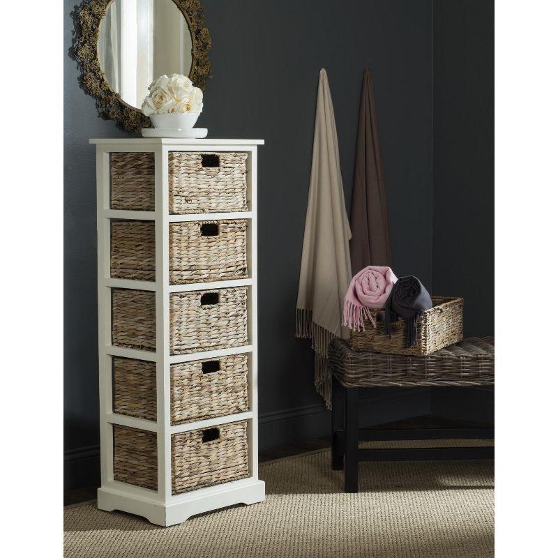 Dovecove White 5-Drawer Wicker Basket Storage Tower (Fully Assembled) | Wayfair