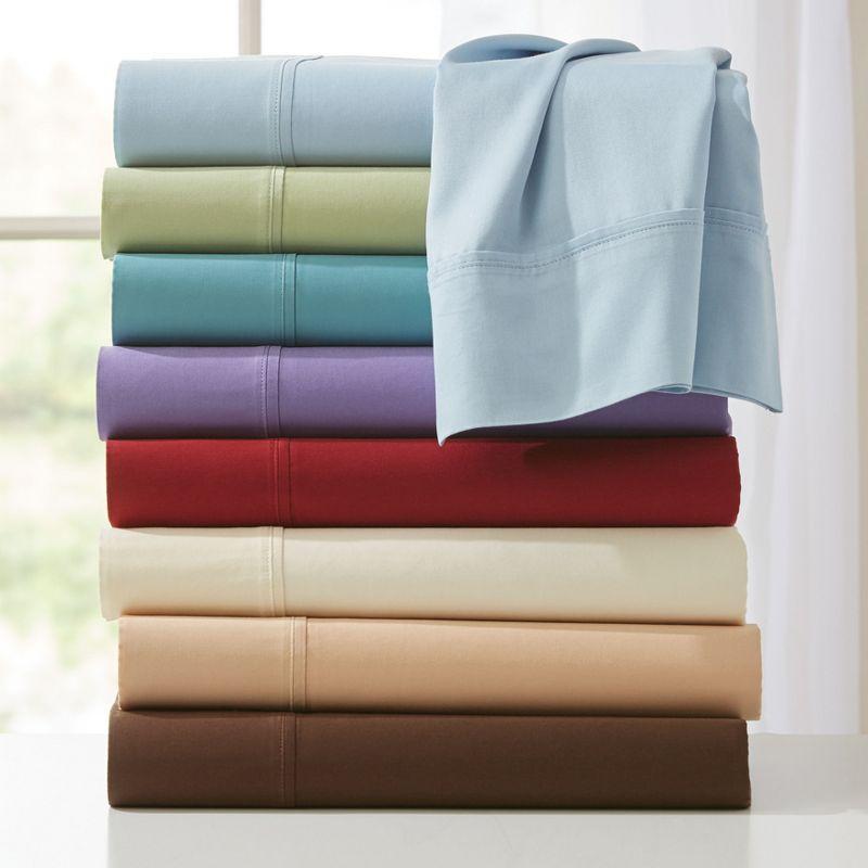BrylaneHome Bed Tite 300 Thread Count Sheet Set - Twin, Blue Floral
