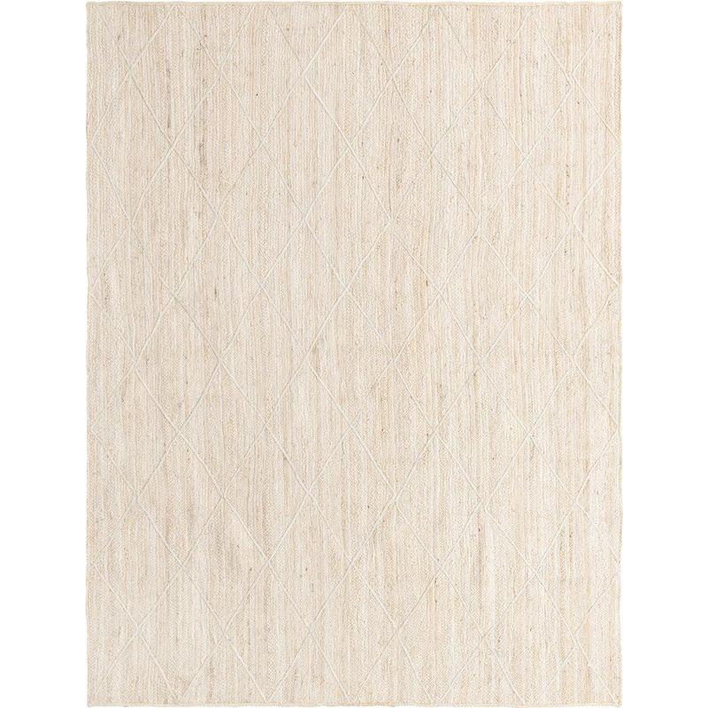 Hand-Braided Ivory Jute 8x11 Rectangular Area Rug