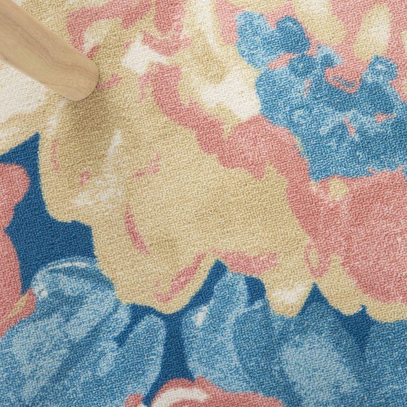 Waverly Floral Blue Outdoor Area Rug