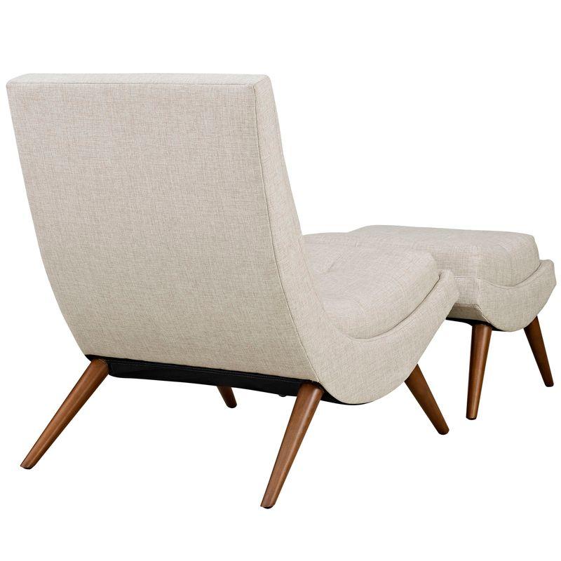 Modway Ramp Mid Century Fabric Lounge Chair Set