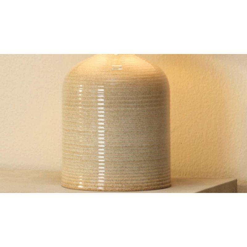 Bradley Ceramic Table Lamp Taupe - Splendor Home: Silver Plated, Linen Shade, UL Listed, 22.5" Height