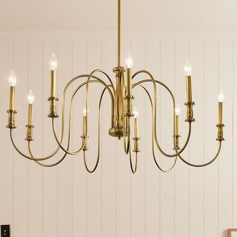 Karthe 42" 9 Light Chandelier Black