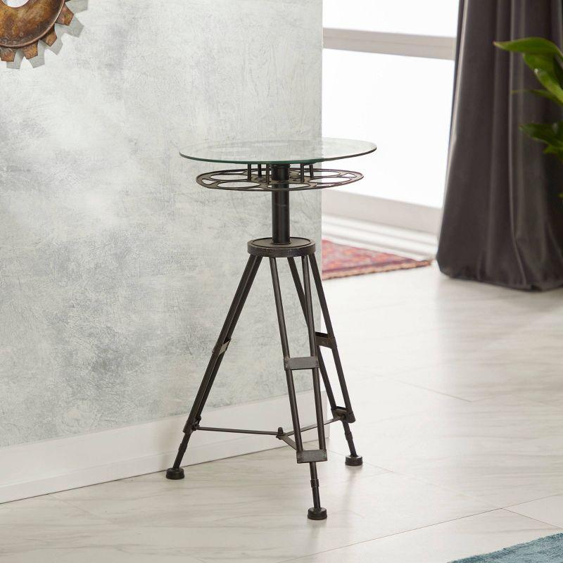 Eclectic Glass and Metal Accent Table Black - Olivia & May