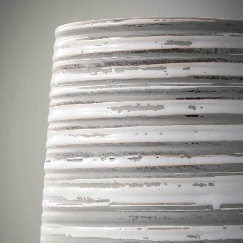 Sullivans Striped Ceramic Vase 12"H Gray