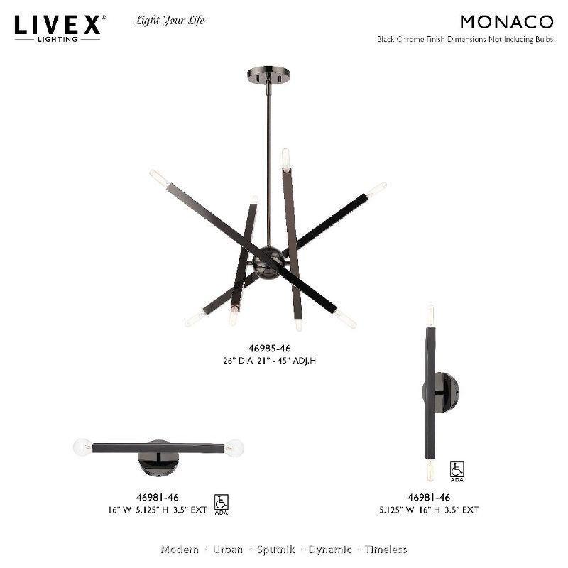 Livex Lighting Moco 2 - Light Wall Light in  Black Chrome