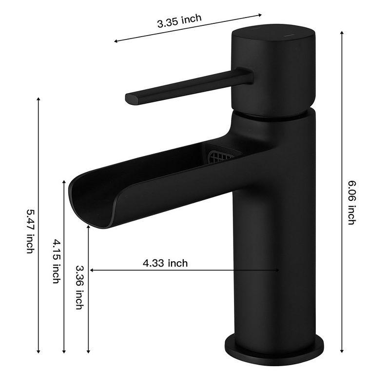 Matte Black Single Handle Waterfall Bathroom Faucet