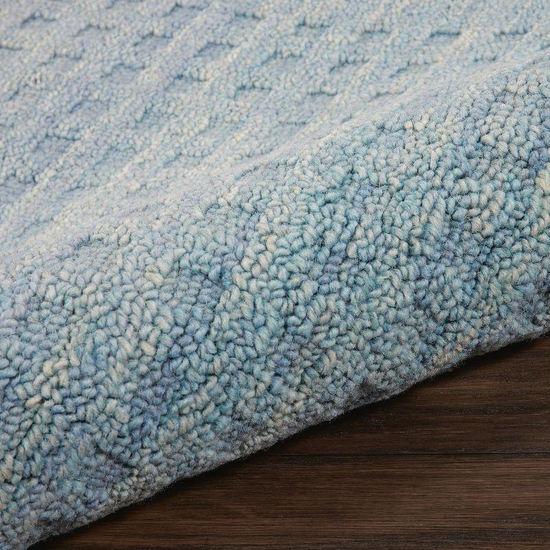 Artisan Sky Blue Wool Textured 27" x 96" Runner Rug