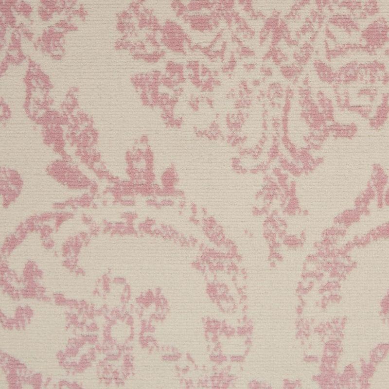Nourison Jubilant 5'3" x 7'3" (5' x 7') Ivory/Pink Area Rug Farmhouse Vintage Damask by Nourison