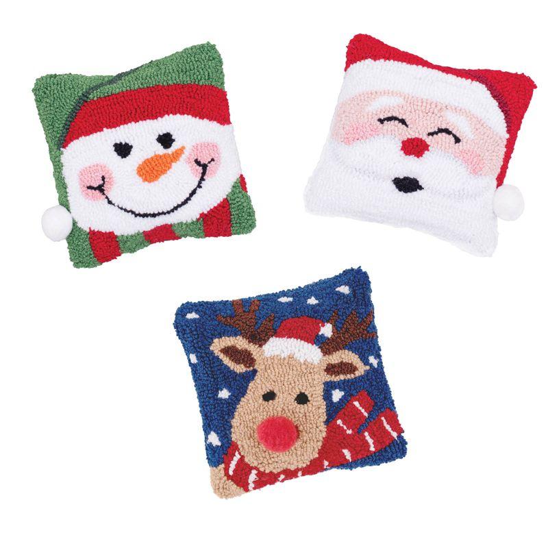 C&F Home Verry Merry Snowman, Santa & Reindeer Throw Pillow