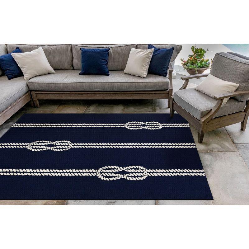 Liora Manne Capri Ropes Indoor/Outdoor Rug Navy 5' x 7'6"