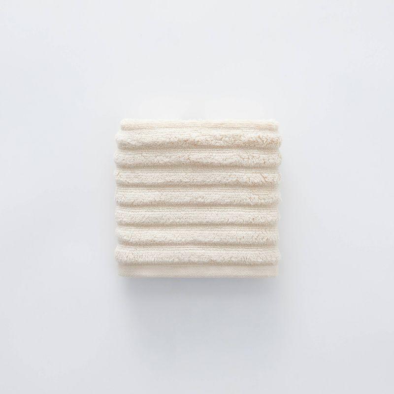 6pc Mason Low Twist Ribbed Towel Set Ivory - Blue Loom: 100% Cotton, Machine Washable, Heavyweight Bath Ensemble