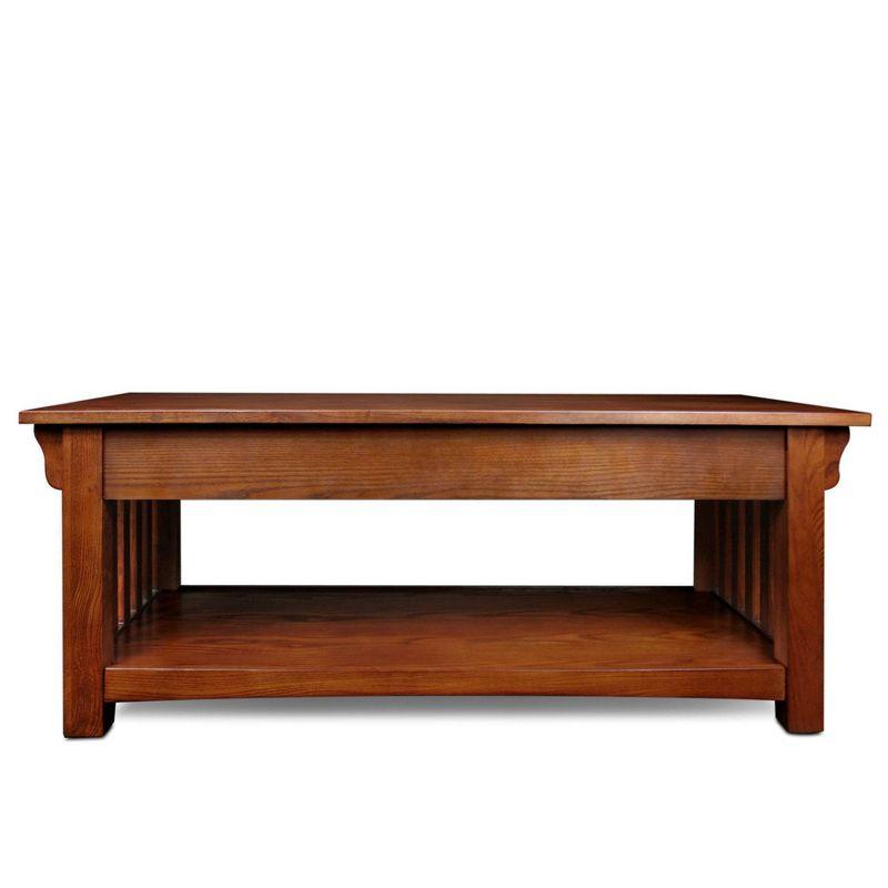 Mission Coffee Table With Drawers And Shelf - Medium Oak - Leick Home