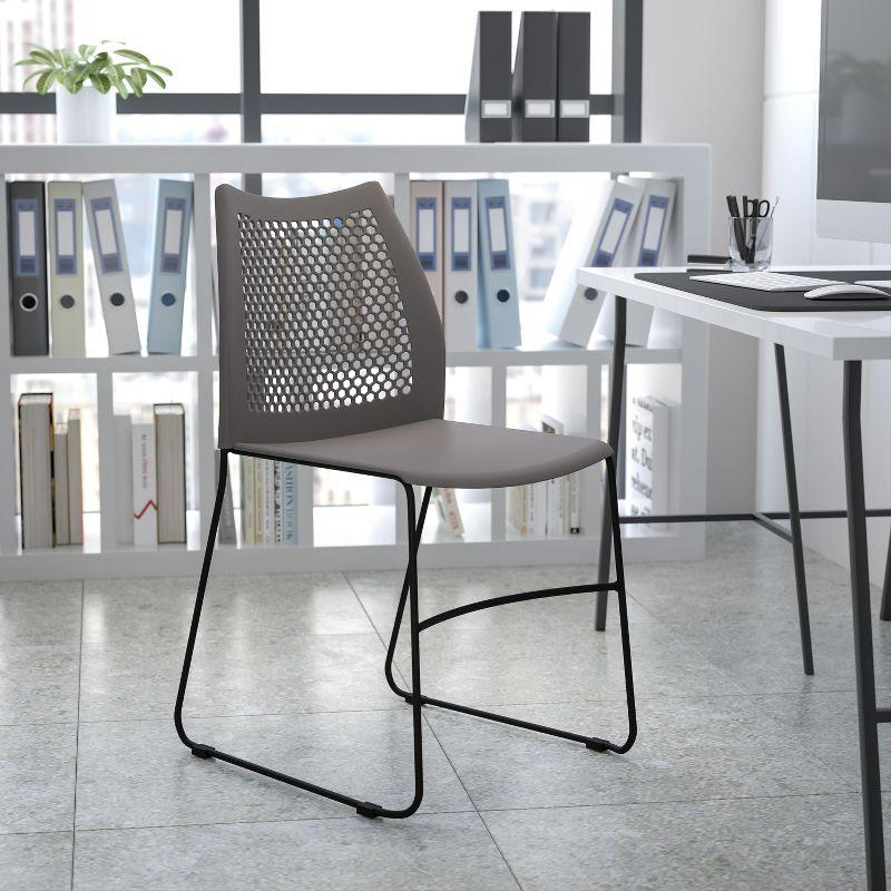 Flash Furniture Antonia 661 lb. Capacity Stack Chair with Air-Vent Back and Powder Coated Sled Base
