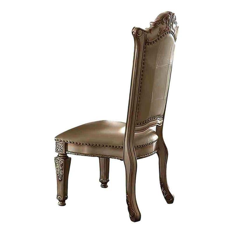ACME Furniture Vendome Tufted Upholstered Side Chair in Gold Patina (Set of 2)
