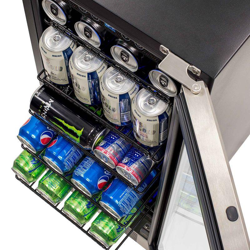 Newair 15" Built-in 96 Can Beverage Fridge in Stainless Steel with Precision Temperature Controls