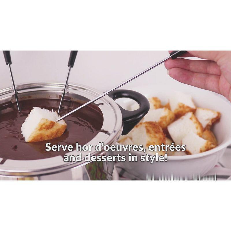 Nostalgia Nostalgia 6-Cup Stainless Steel Electric Fondue Pot with Temperature Control, 6 Color-Coded Forks and Removable Pot - Perfect for Chocolate, Caramel, Cheese, Sauces and More