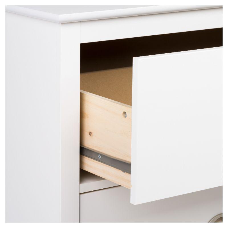 White Tall 2-Drawer Nightstand with Open Cubby