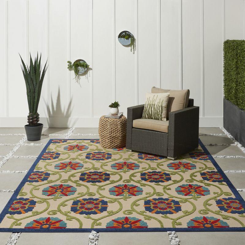 Sunny Blooms Multicolor Floral Indoor/Outdoor Rug - 7'10" x 10'6"