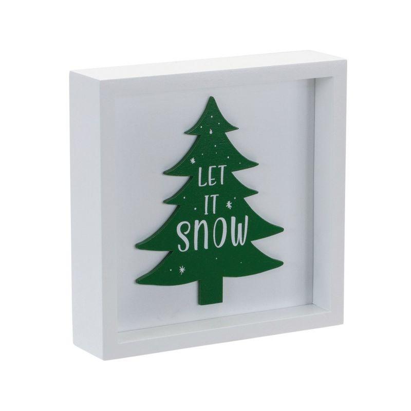 Festive Winter Holiday Sentiment MDF Wood Signs, Set of 6