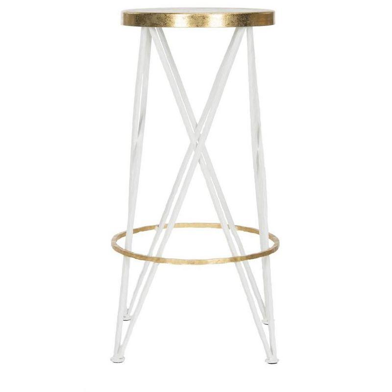 Hester Bar Stool - White/Gold - Safavieh