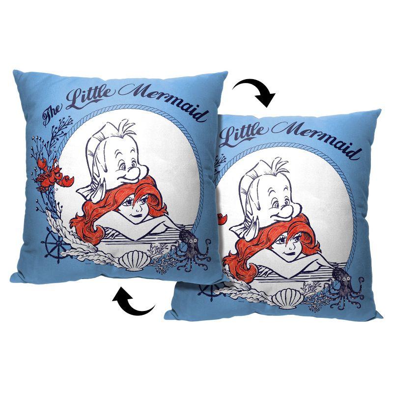 Disney Little Mermaid Classic Nautical Dreams Printed Throw Pillow