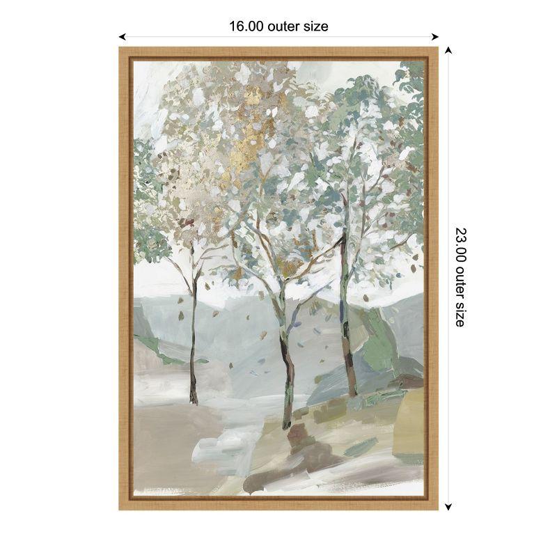 Amanti Art Breezy Landscape Trees II by Allison Pearce Canvas Wall Art Print Framed 16-in. x 23-in. in Maple