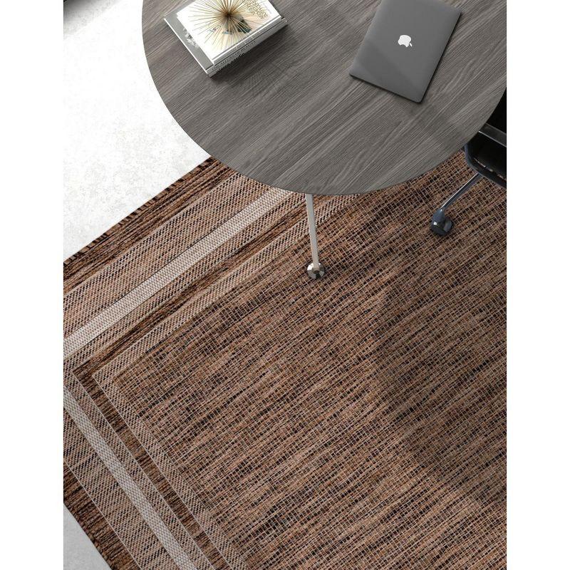 Unique Loom 9' 0 x 12' 0 Rectangle Indoor/Outdoor Border Brown Area Rug