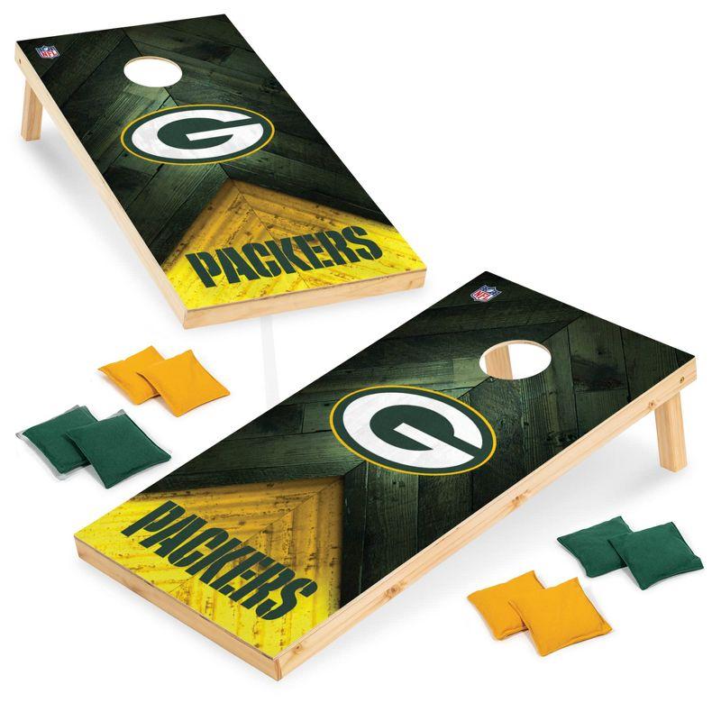 Green Bay Packers Regulation Size Wood Cornhole Set with Bean Bags