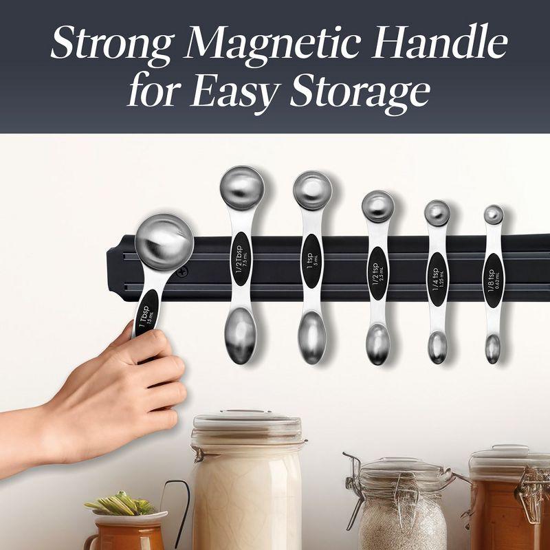 6 pc magnetic measuring spoon stainless steel
