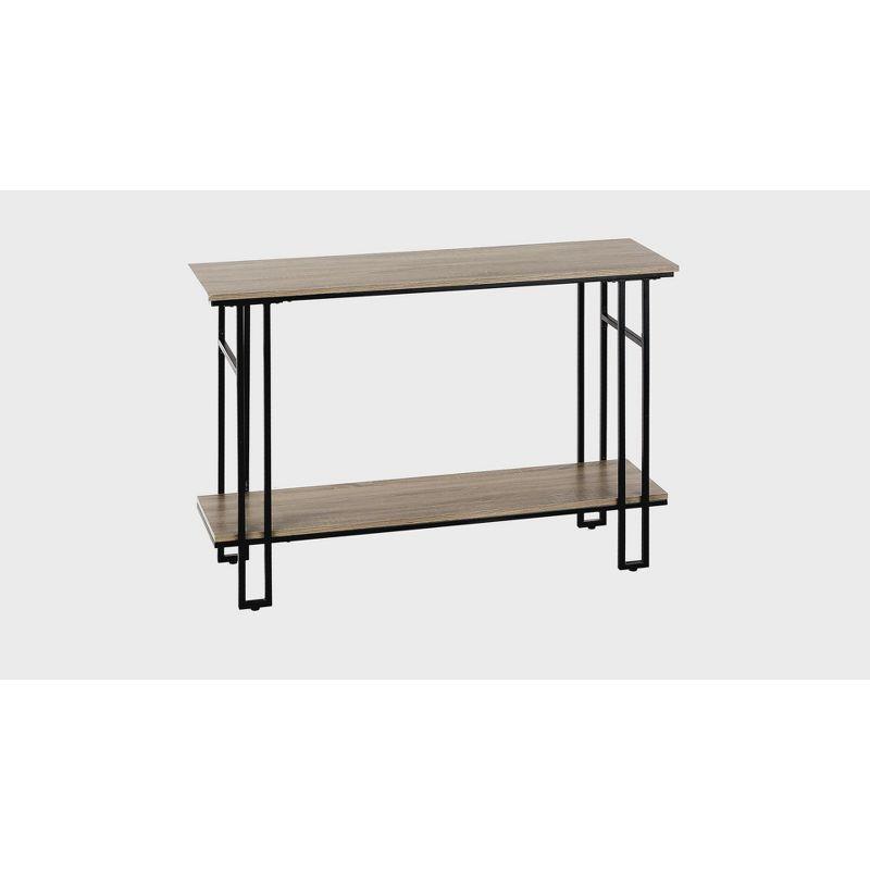 Monarch Specialties Accent Table Console Entryway Narrow Sofa Living Room Bedroom Brown Laminate Black Metal Contemporary Modern