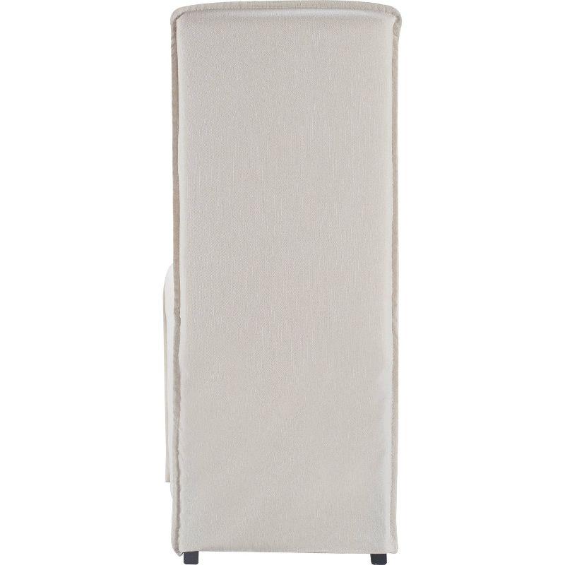 Ivory Linen Upholstered High Back Parsons Side Chair Set