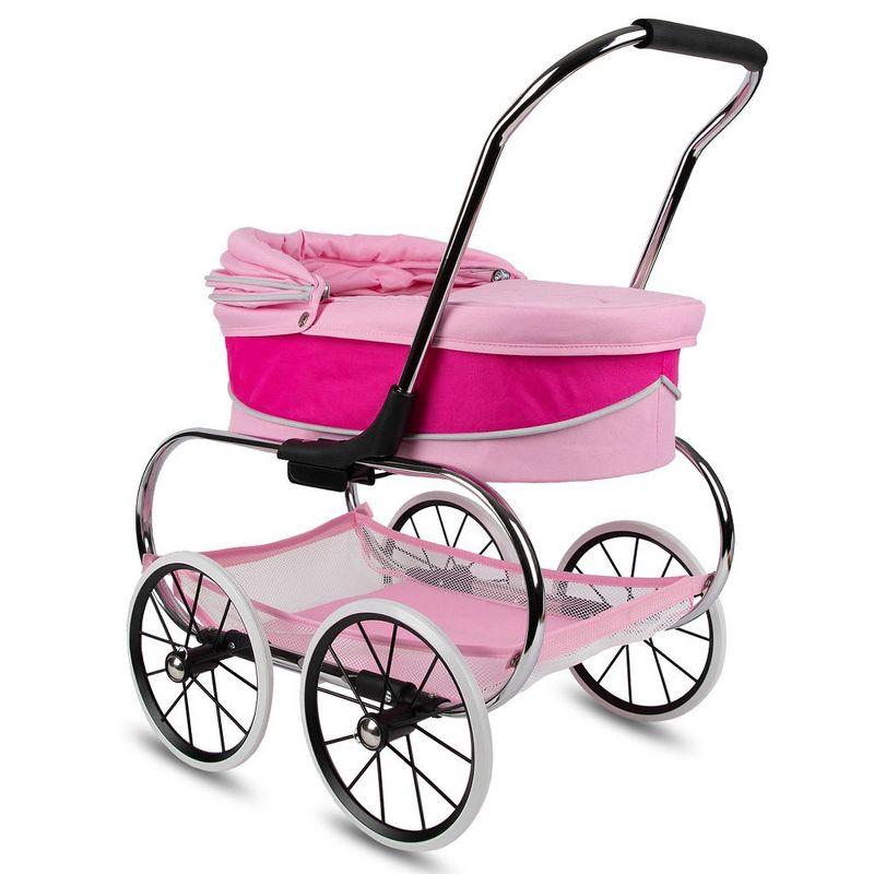 Valco Baby Princess Doll Stroller, High Quality Toy Stroller for Toddlers & Children, Excellent Holiday Gift for Realistic Pretend Play - Hot Pink