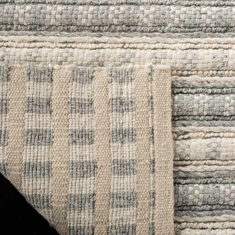 Hand-Tufted Gray Square Viscose and Silk Blend Area Rug