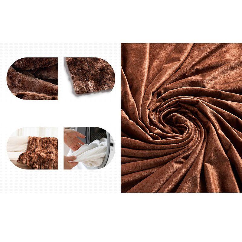 Cheer Collection Ultra Soft Faux Fur Throw Blanket - Brown