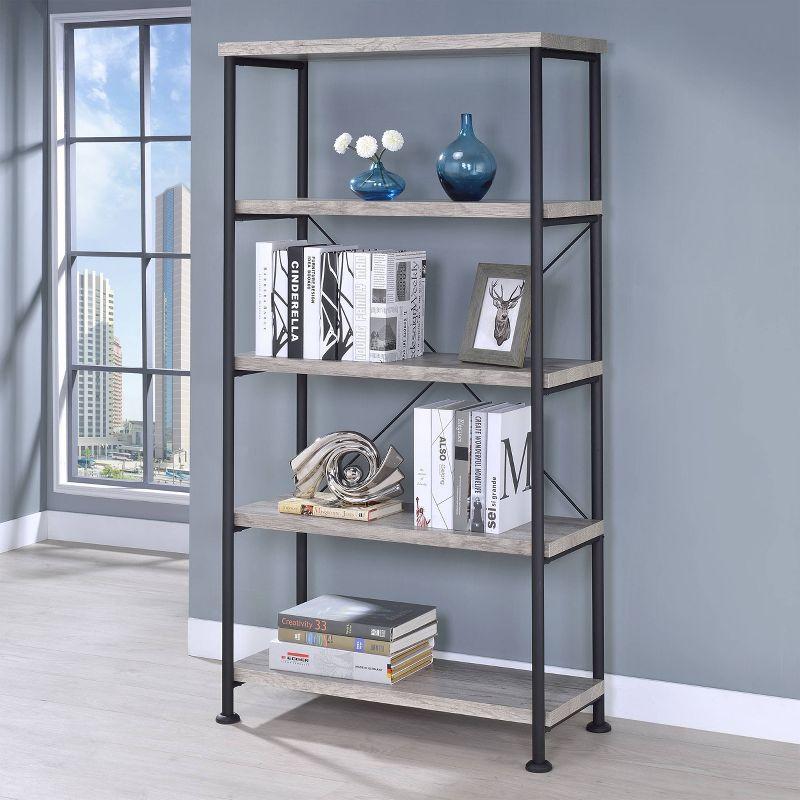63" Analiese 4 Shelf Bookcase Gray Driftwood - Coaster