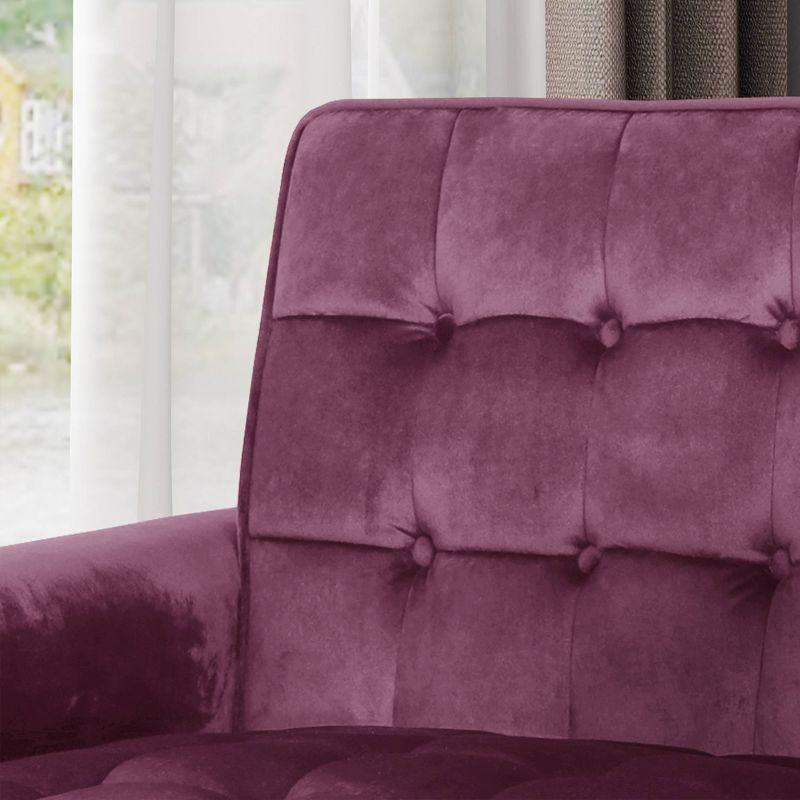 Bourchier Modern Glam Velvet Armchair Raisin -Christopher Knight Home