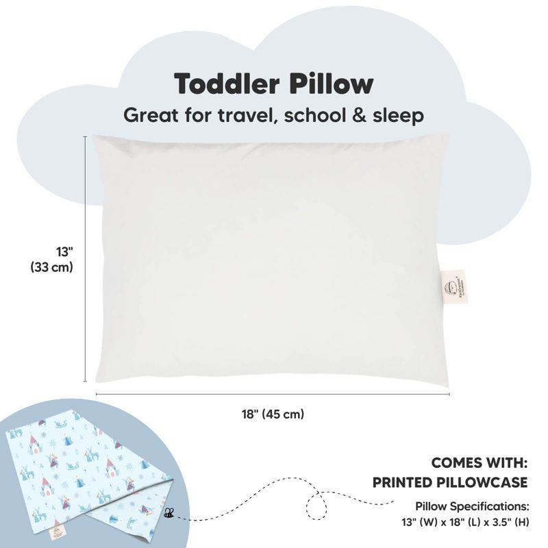 KeaBabies Toddler Pillow with Pillowcase, 13X18 Soft Organic Cotton Toddler Pillows for Sleeping, Kids Travel Pillow Age 2-5