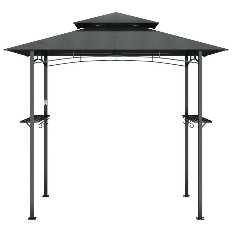 vidaXL BBQ Gazebo with Side Shelves Anthracite 94.5"x59.1"x95.7" Steel