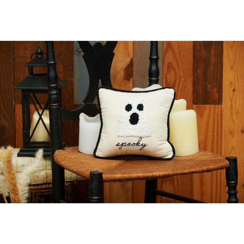 Spooky Halloween Ghost French Knot Throw Pillow