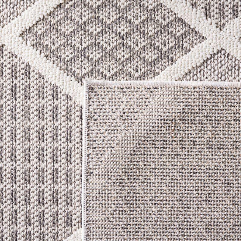 Gray Geometric 8' x 10' Stain-Resistant Synthetic Area Rug