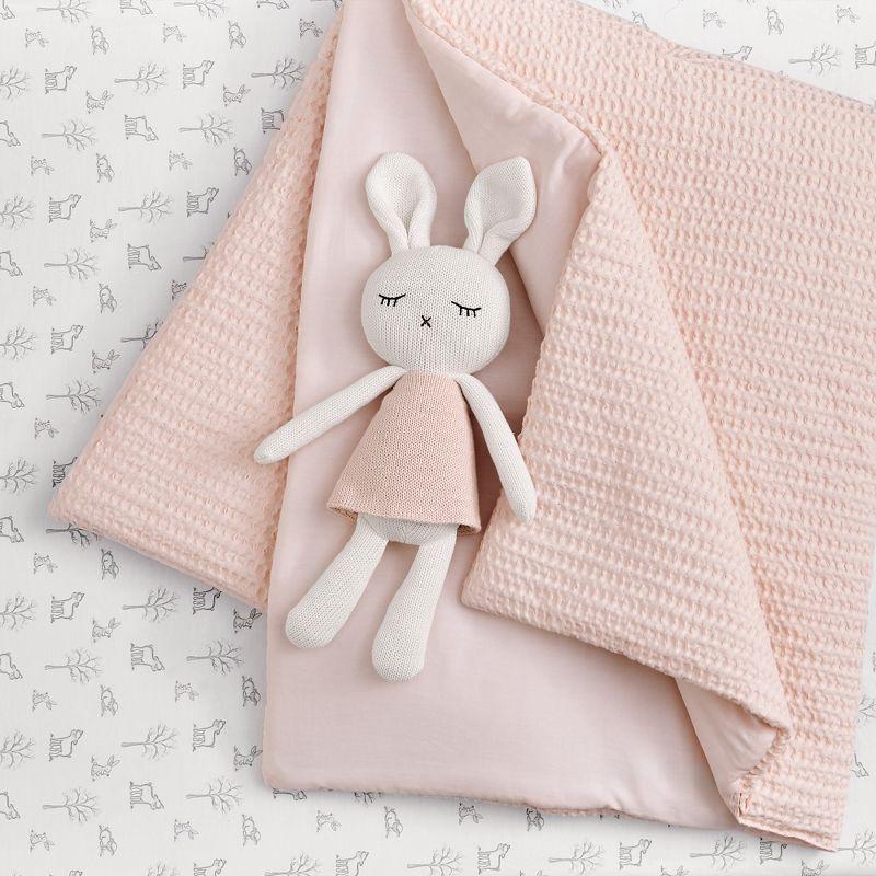 Mills Waffle Pink 4pc Baby Crib Bedding Set - Levtex Baby