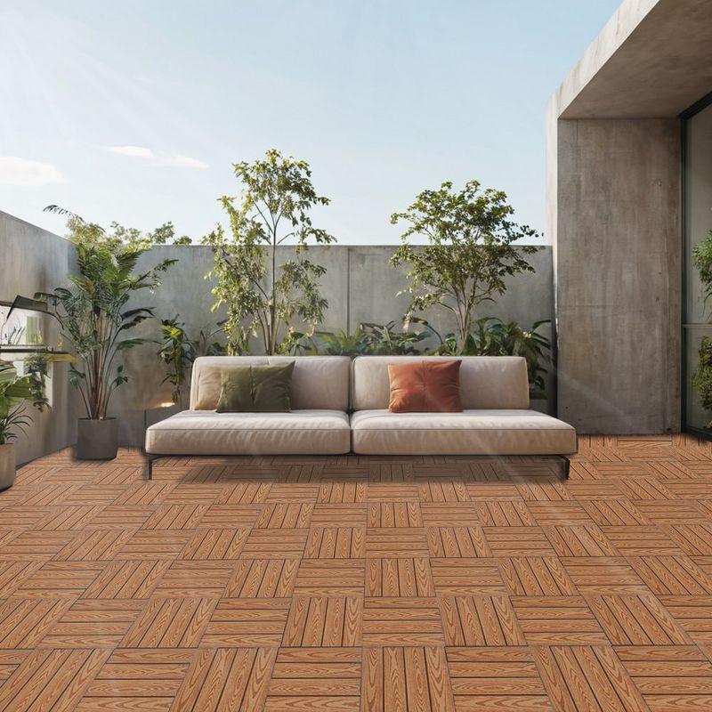 Wood Plastic Composite Deck Tiles Set of 20pcs, Composite Decking Resist Rust