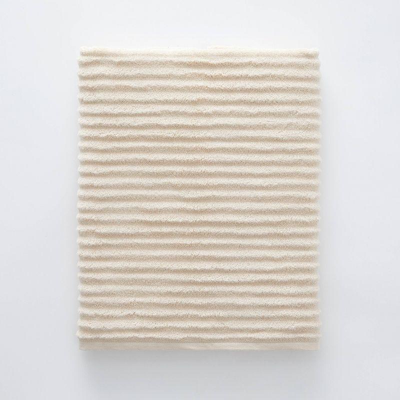 6pc Mason Low Twist Ribbed Towel Set Ivory - Blue Loom: 100% Cotton, Machine Washable, Heavyweight Bath Ensemble