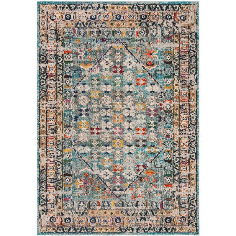 Monaco MNC255 Power Loomed Indoor Area Rug - Blue/Light Grey - 6'7"x9'2" - Safavieh
