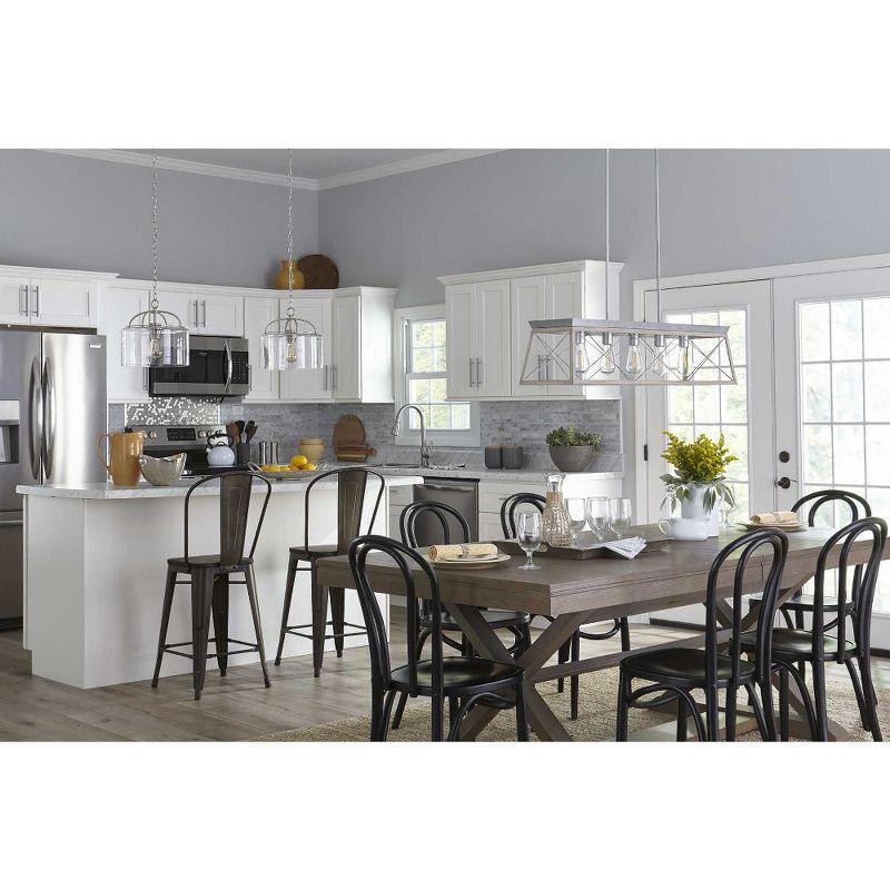 Leyden Brushed Nickel Farmhouse Pendant with Clear Glass Shade