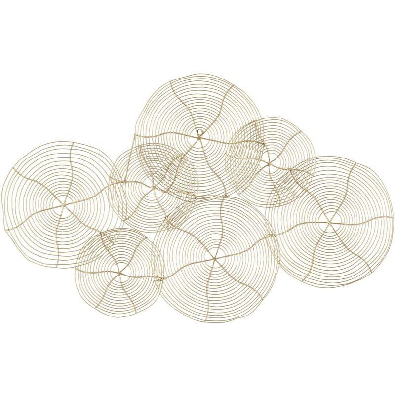 Glossy Gold Metal Overlapping Circles Wall Art, 39"