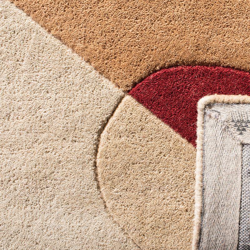 Beige and Multicolor Hand-Tufted Wool Runner Rug