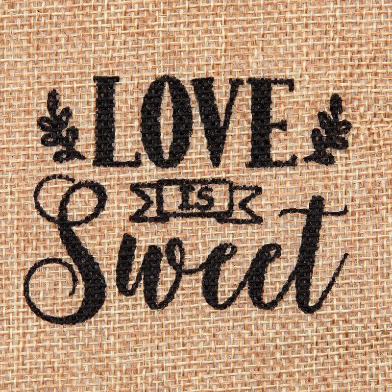Sparkle and Bash 30 Pack Small Burlap Gift Bags with Drawstring for Wedding Party Favors, Jewelry, Love Is Sweet, 4 x 6 In