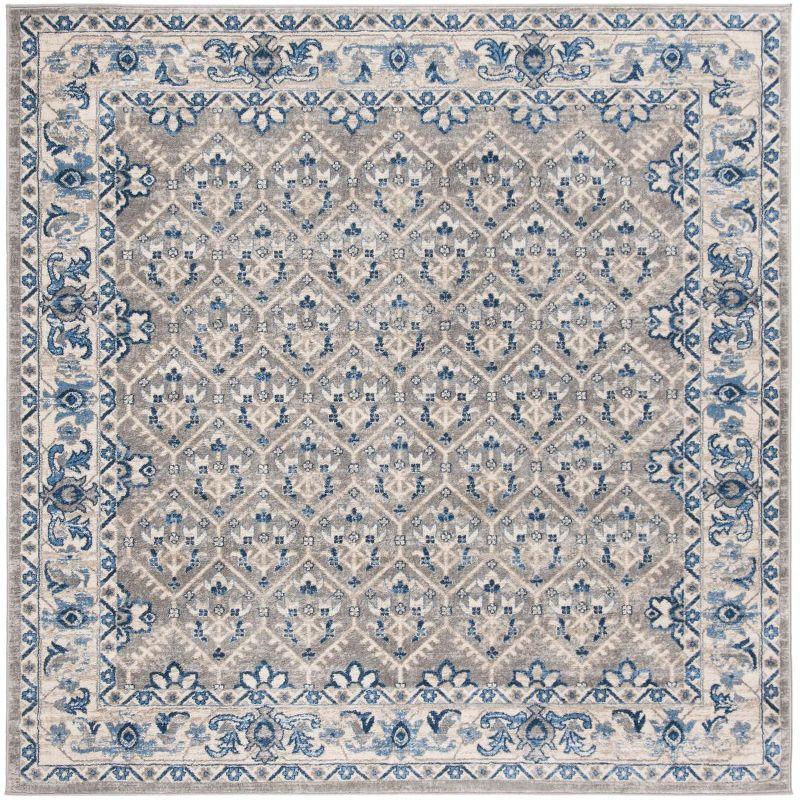 Brentwood BNT869 Power Loomed Area Rug - Light Grey/Blue - 6'7"x6'7" - Safavieh.
